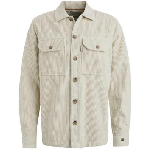 Cast Iron Long Sleeve Shirt Solid Ribcord Grijs heren