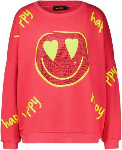 Miss Goodlife Happy Heartface Sweater Roze dames