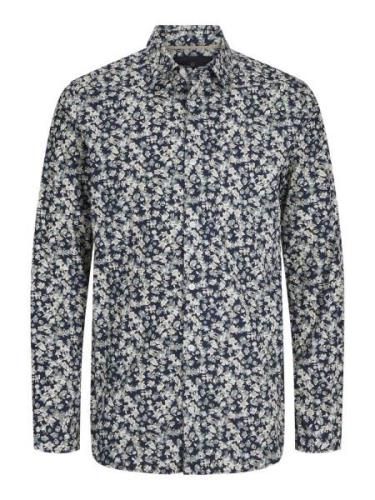 Jack & Jones Overhemd Blaleeds Print Dobby Blauw heren