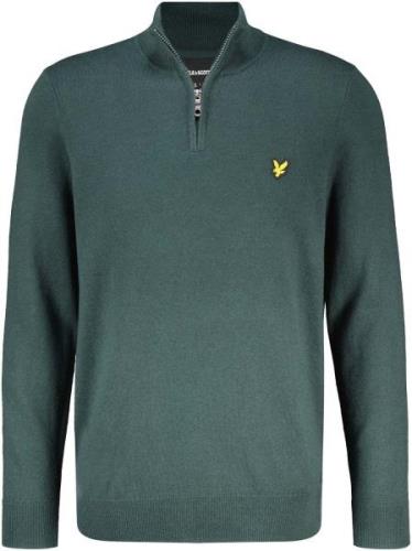 Lyle & Scott half zip trui coton merino Groen heren