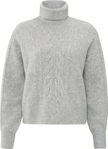 Yaya Turtle neck cable sweater ls Grijs dames