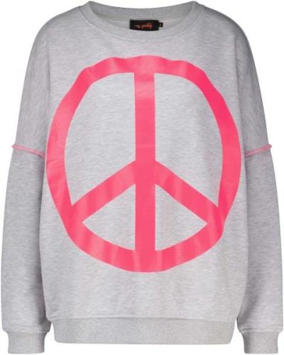 Miss Goodlife roundneck peace Grijs dames