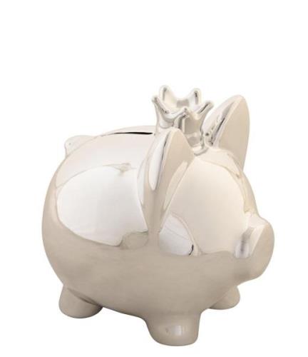 ITEM International Decoratieve objecten Money Box Dolomite Pork Zilver...