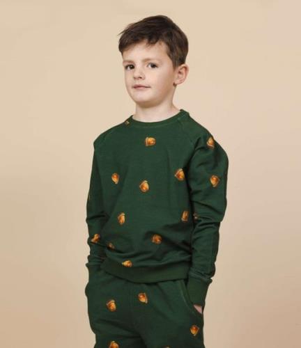 SNURK Nachtmode & Loungewear Winternuts Sweater Kids Groen