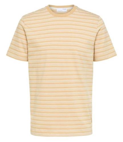 Selected Homme T-shirts Andy Stripe Short Sleeve O Neck Tee W Geel