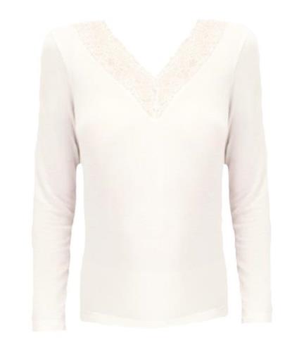 Perfect Line Cashmere Lace T-Shirt Long Sleeve