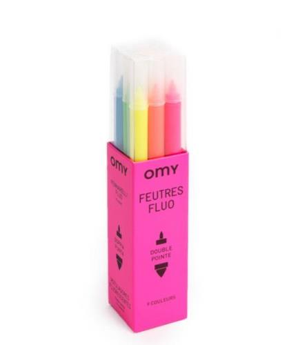 Box Of 9 Felt Pens Neons