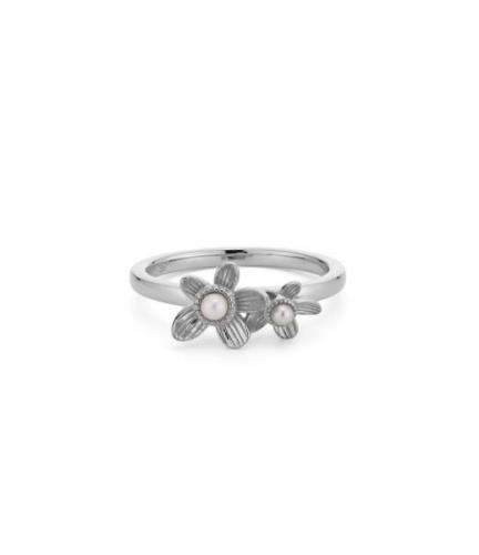 Ring met parels en bloemen 12445S