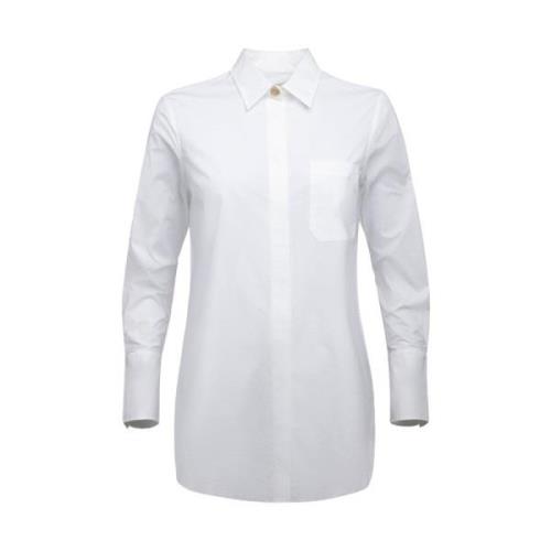 Adrianne Shirt - Verfijnde Look, Gouden B-Knoop Detail Busnel , White ...