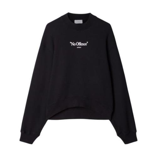 Zwart Sweatshirt met Logo Print Off White , Black , Dames