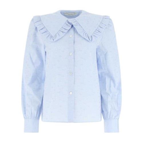 Poederblauw popelijn shirt Alessandra Rich , Blue , Dames
