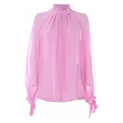 Elegant blouse with bow detail on the cuffs Kocca , Pink , Dames