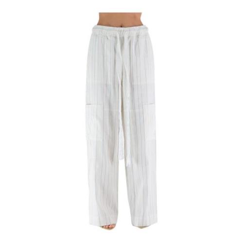 Straight Trousers Wales Bonner , White , Dames