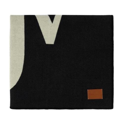 Zwart wollen deken - 160 cm x 136 cm JW Anderson , Black , Unisex