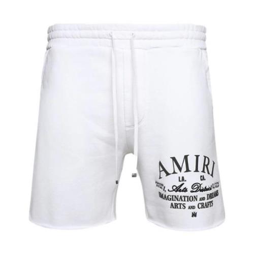 Witte katoenen shorts met elastische taille en Arts District-print Ami...