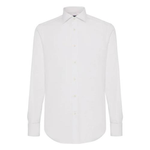Slim Fit Stretch Katoenen Overhemd Boggi Milano , White , Heren