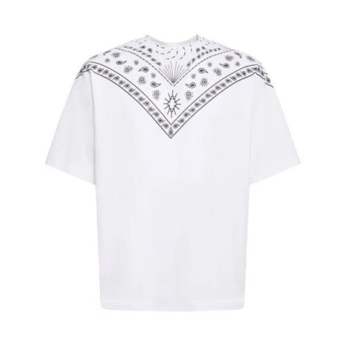 Bandana Oversized T-shirt Wit Zwart Marcelo Burlon , White , Heren