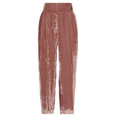 Roze cropped broek met hoge taille Fabiana Filippi , Pink , Dames