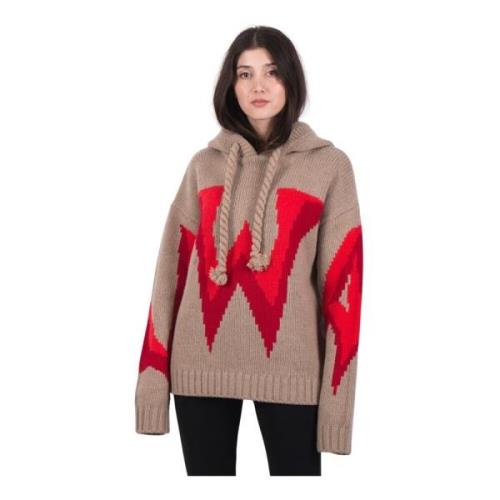 Comfortabele Hoodie JW Anderson , Beige , Dames