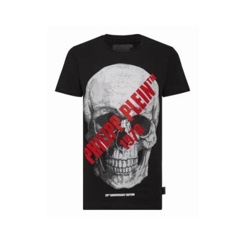 Zwart T-shirt SS 16 met schedel Philipp Plein , Black , Heren