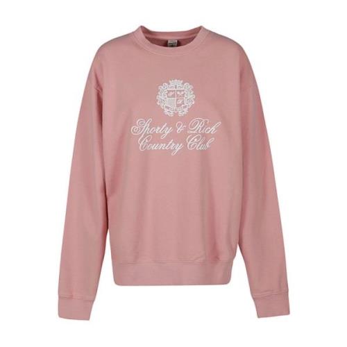 Country Crest Katoenen Sweatshirt Sporty & Rich , Pink , Dames
