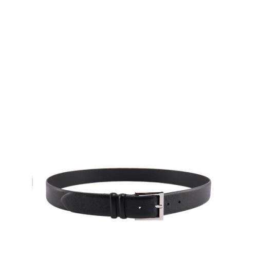 Saffiano Leren Riem Orciani , Black , Heren