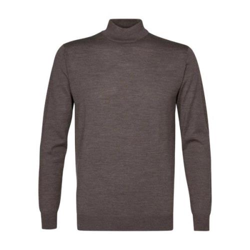 Taupe Mock Neck Pullover Sweater Profuomo , Brown , Heren