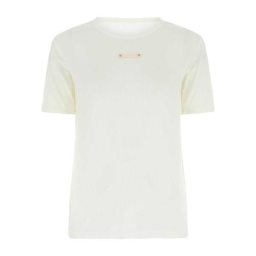 Elegante Witte Katoenmix T-Shirt Maison Margiela , White , Dames