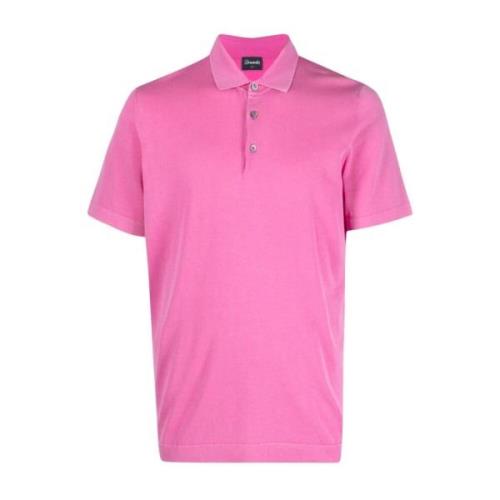 Roze Katoenen Polo Shirt Drumohr , Pink , Heren