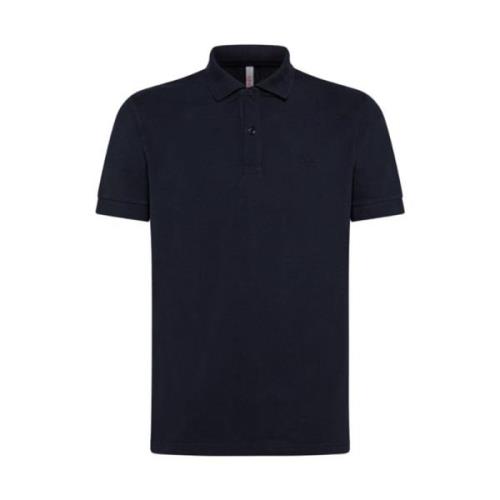 Klassiek Heren Polo Shirt - Cold Dye Details Sun68 , Blue , Heren