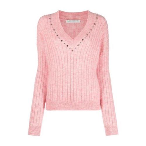 V-neck Knitwear Alessandra Rich , Pink , Dames