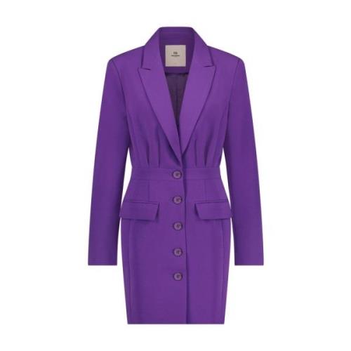 Blazer Jurk, Vloeibaar Polyester Freebird , Purple , Dames