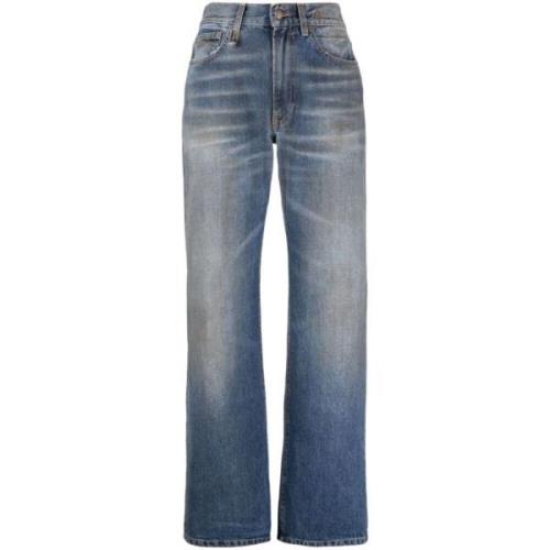 Stalen Blauwe Straight-Leg Jeans R13 , Blue , Dames