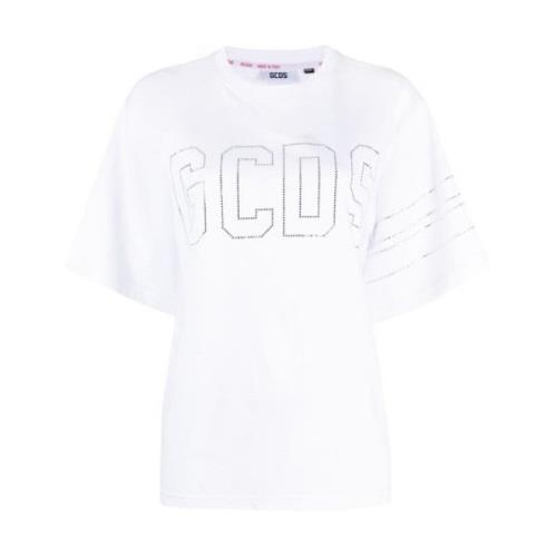 Wit Logo T-Shirt Stijlvolle Upgrade Gcds , White , Dames