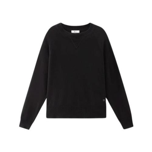 Klassieke Crewneck Sweater Woolrich , Black , Dames