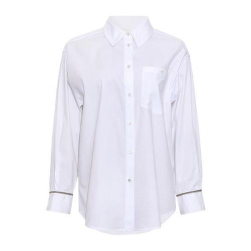Oversized Katoenen Overhemd Heartmade , White , Dames