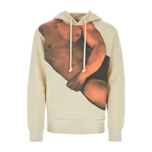 Ivoor stretch katoenen sweatshirt JW Anderson , Beige , Heren