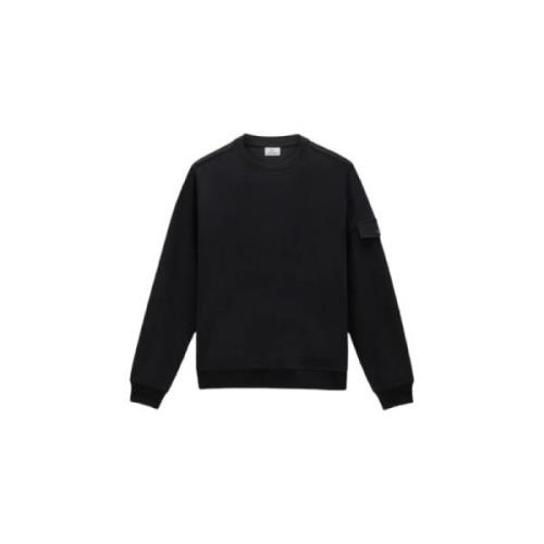Zwart Licht Fleece Sweatshirt Woolrich , Black , Heren