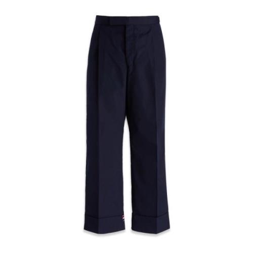 Leather Trousers Thom Browne , Blue , Heren