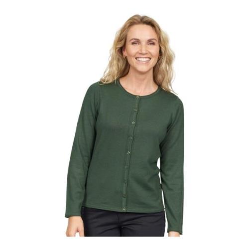 Herfstgroene cardigan met knoopsluiting 2-Biz , Green , Dames