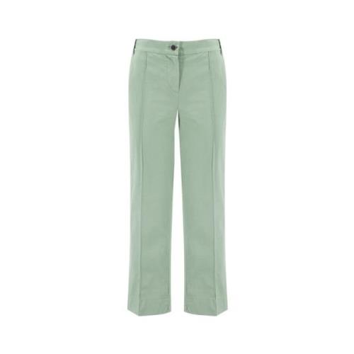 Straight Trousers Fedeli , Green , Dames