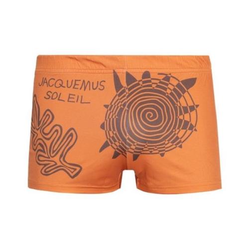 Zwembroek met Logo, Oranje met Zonpatroon Jacquemus , Orange , Heren