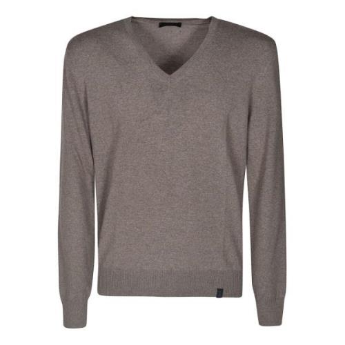 V-neck Knitwear Fay , Brown , Heren