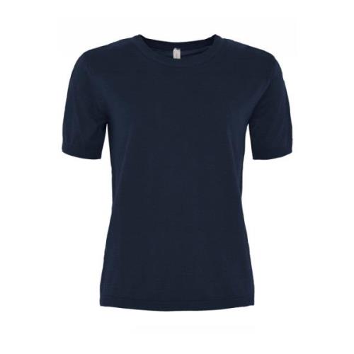 Zachte O-Neck T-shirt in diverse kleuren Skovhuus , Blue , Dames