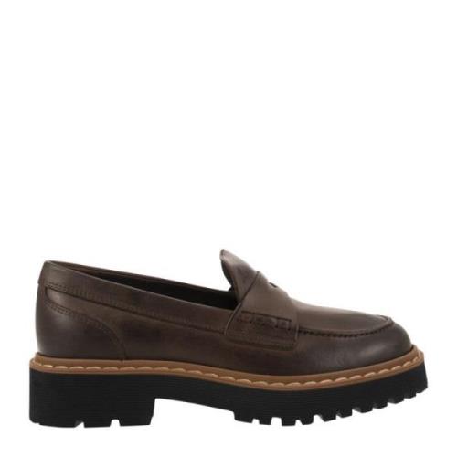 Urban Style Loafer met Geribbelde Details Hogan , Brown , Dames