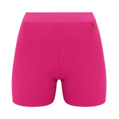 Donkerroze Geribbelde Shorts Jacquemus , Pink , Dames