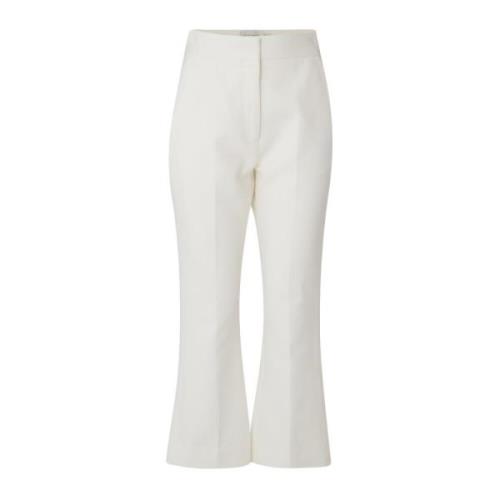 Gestructureerde Katoenen Kick Flare Suit Pant dagmar , White , Dames