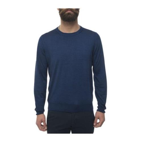 Round-neck pullover Canali , Blue , Heren