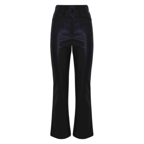 Flared broek met hoge taille van imitatieleer Kocca , Black , Dames