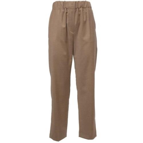 Stretch wollen flanellen broek Max Mara Weekend , Brown , Dames